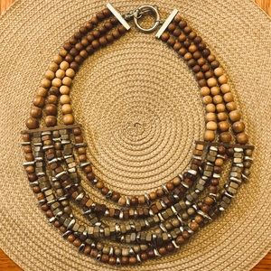 BCBGMaxAzria Wood Statement Necklace